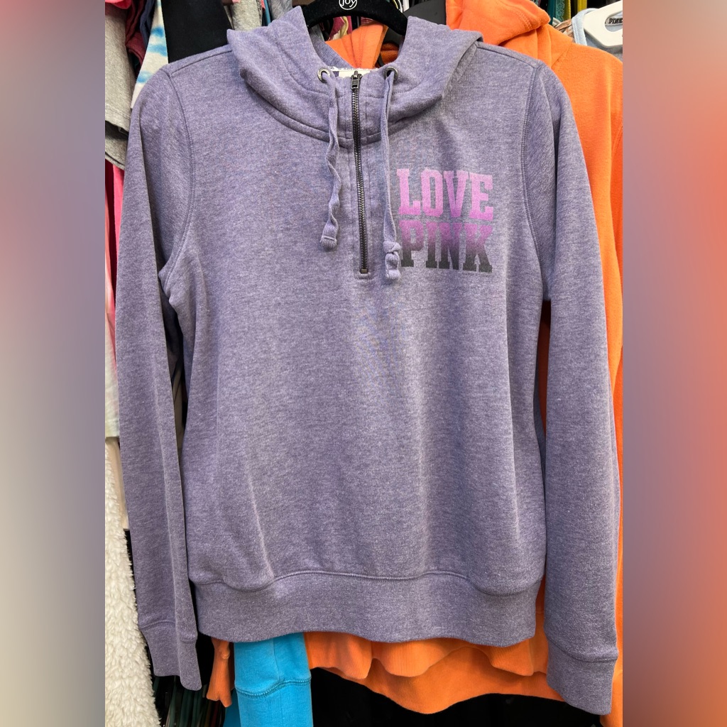 Vs Pink ~ Purple “Love Pink” 1/4 Zip Hoodie